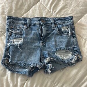 American Eagle Distressed Denim Blue Shorts